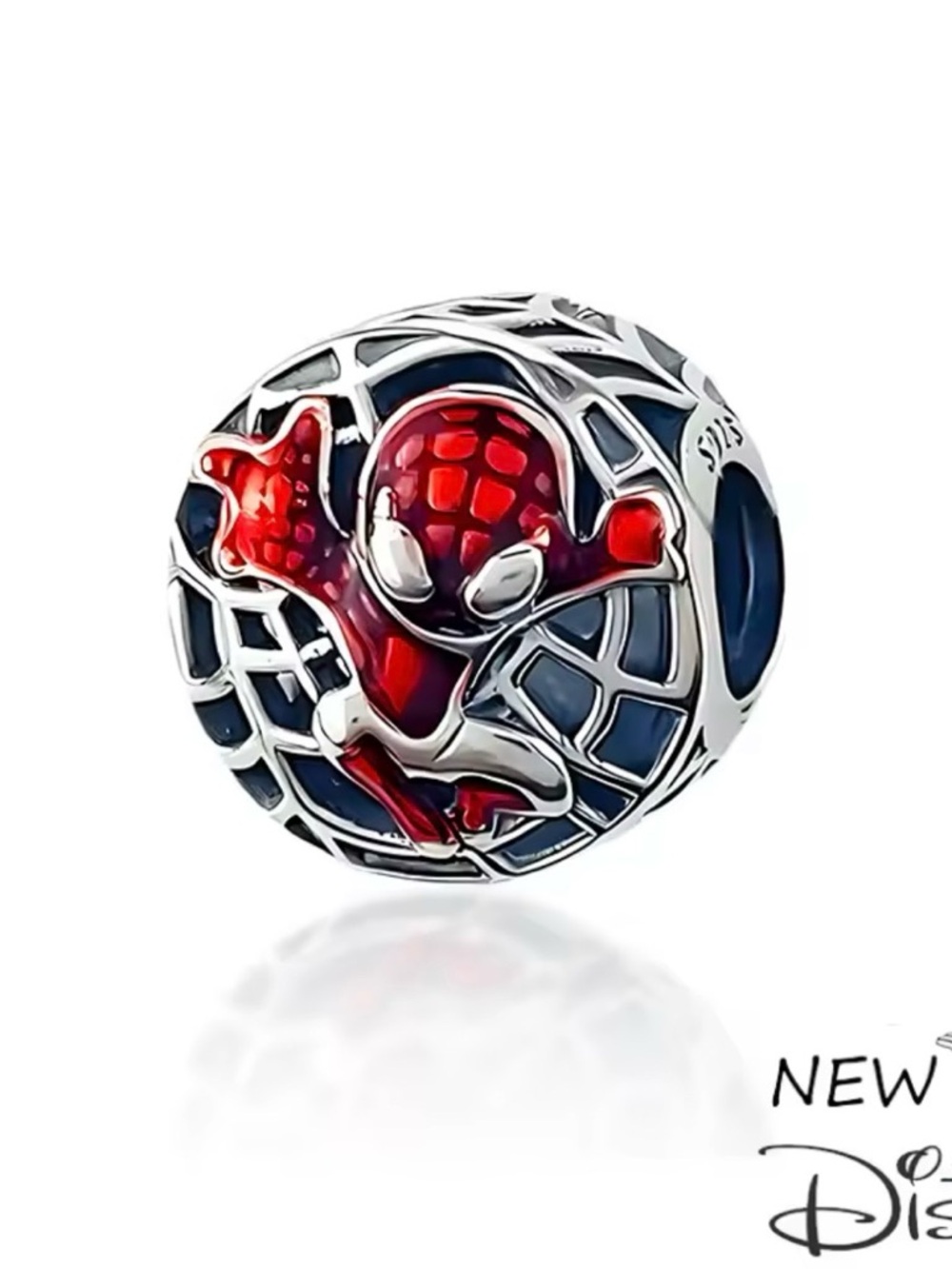 Spiderman Enamel Web Charm - Red & Navy